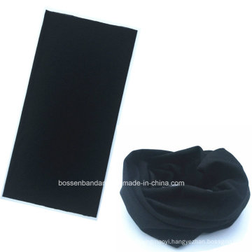 Custom Made Black One Color Dyed Polyester Multifunctional Tube Bandanna